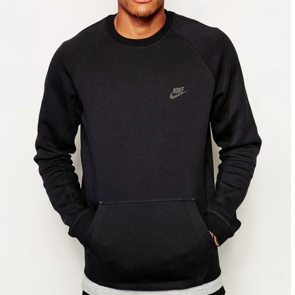 Nike Tech Fleece Crewneck Sweatshirt Men's M Triple Black Minimalist Techwear